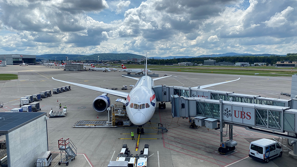 Arriving at Zurich Airport
