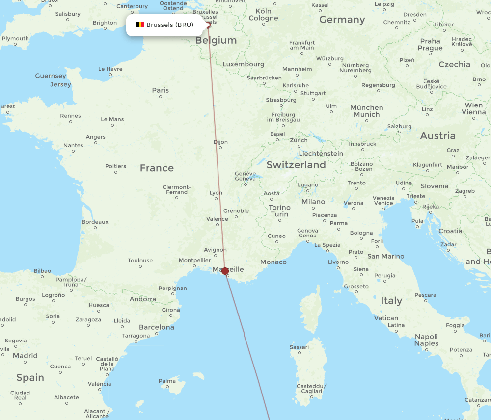 AAE-BRU flight routes