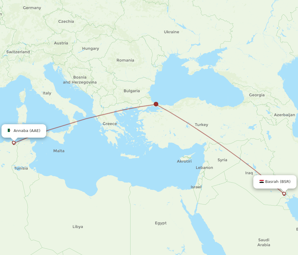AAE-BSR flight routes