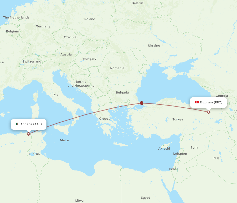 AAE-ERZ flight routes