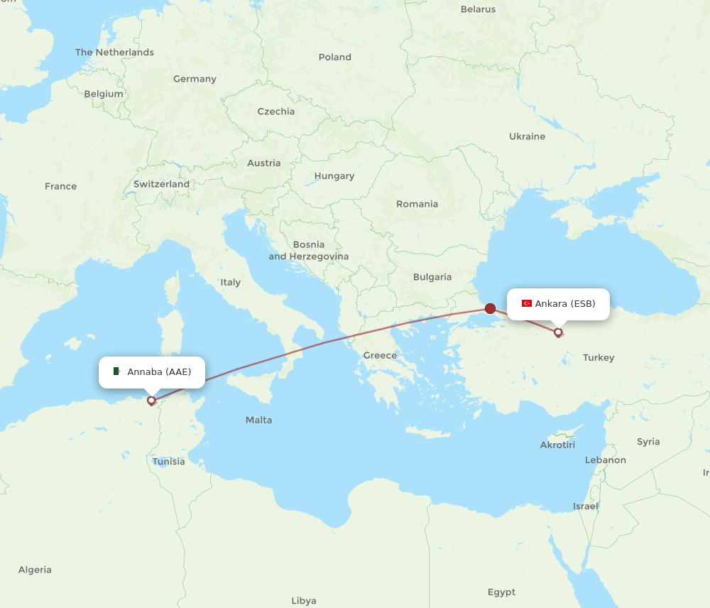 AAE-ESB flight routes