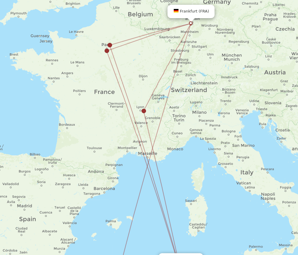 AAE-FRA flight routes