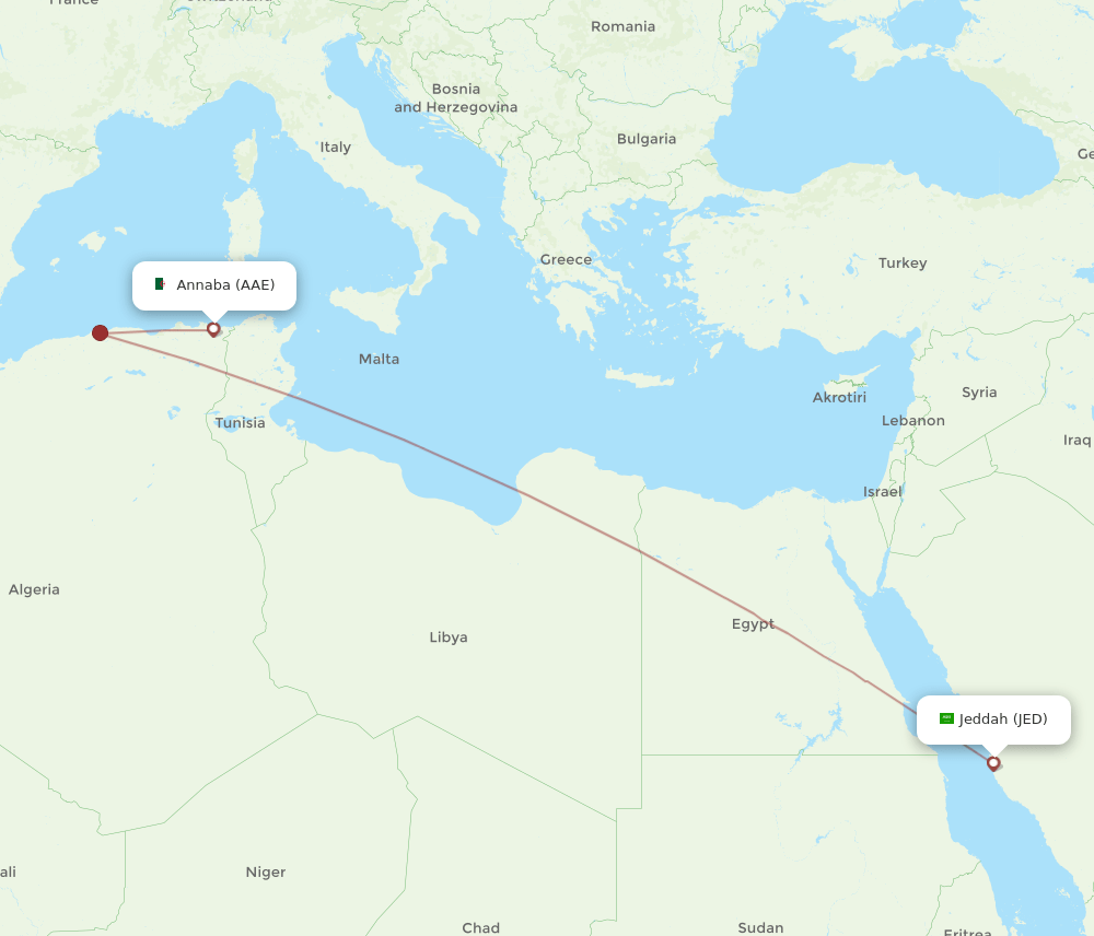 AAE-JED flight routes