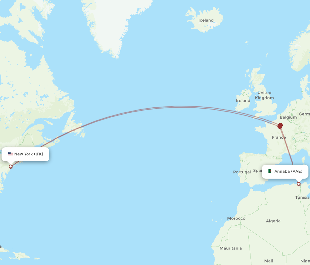 AAE-JFK flight routes