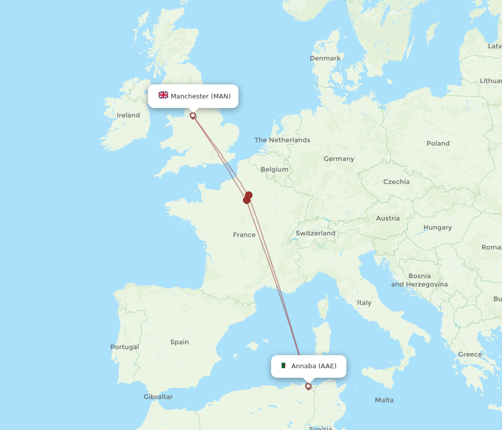 AAE-MAN flight routes