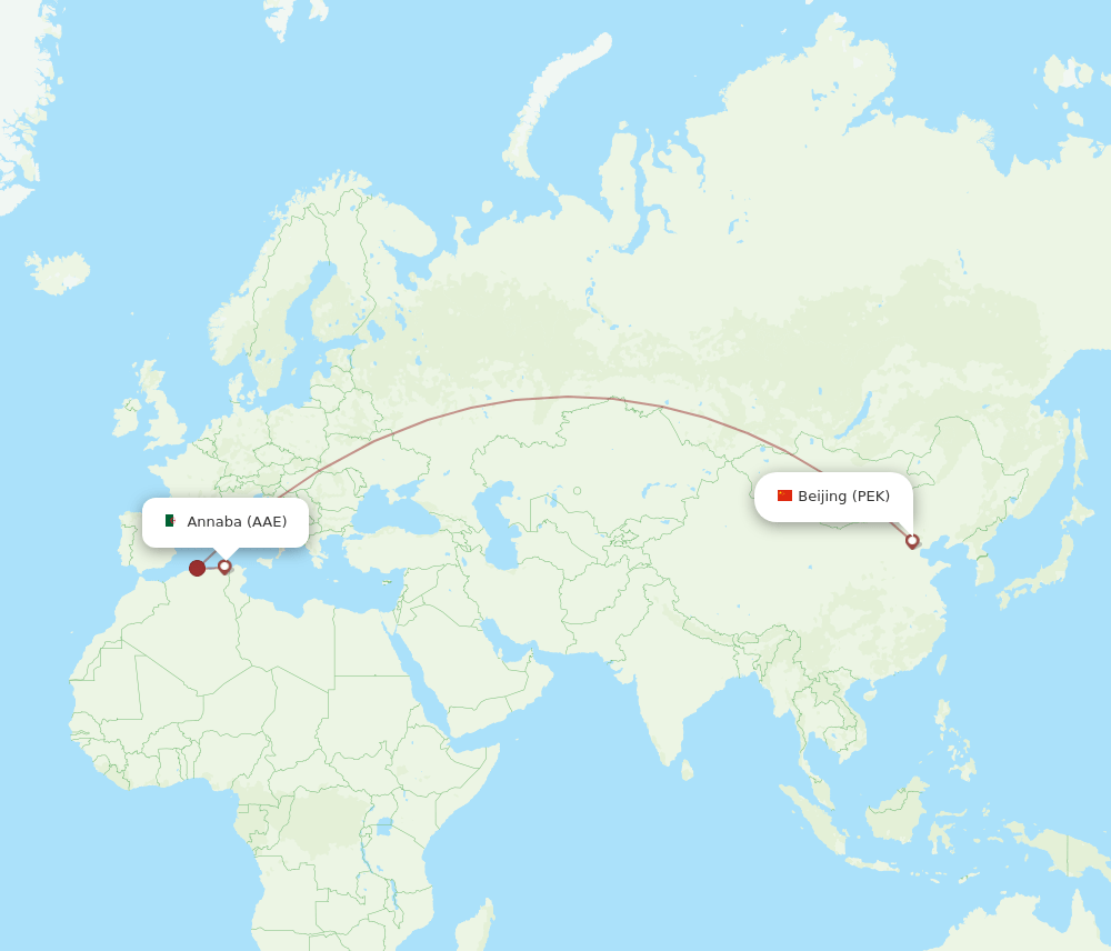 AAE-PEK flight routes