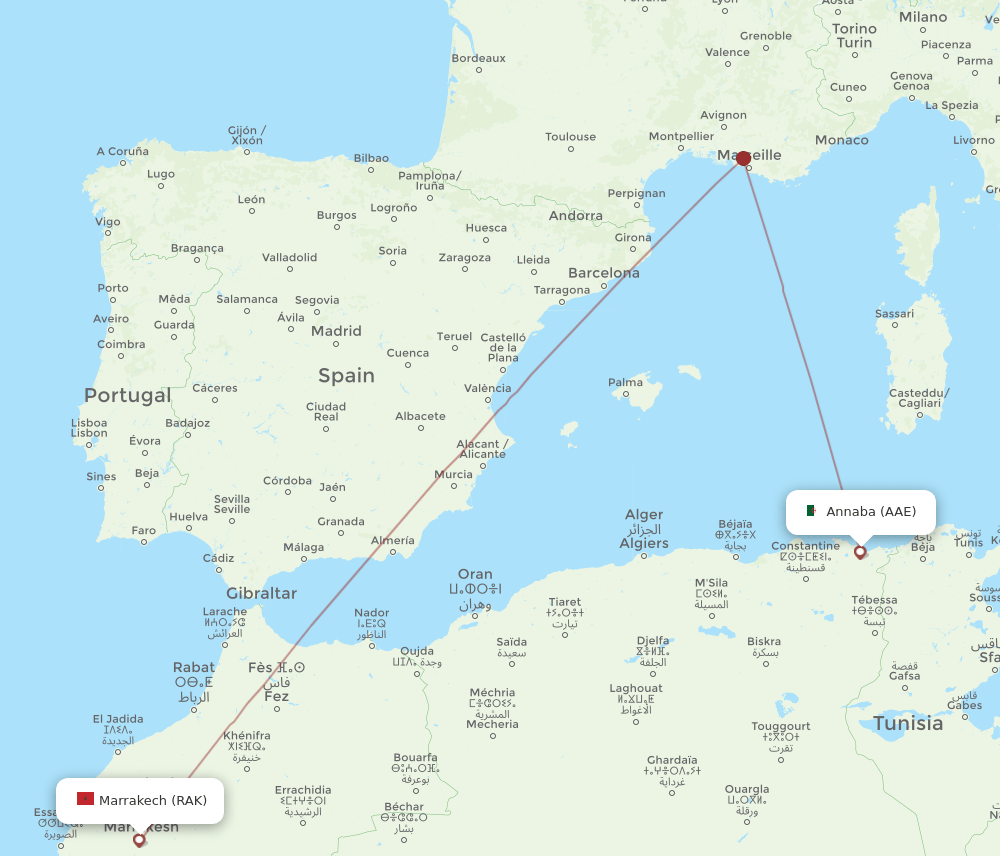 AAE-RAK flight routes