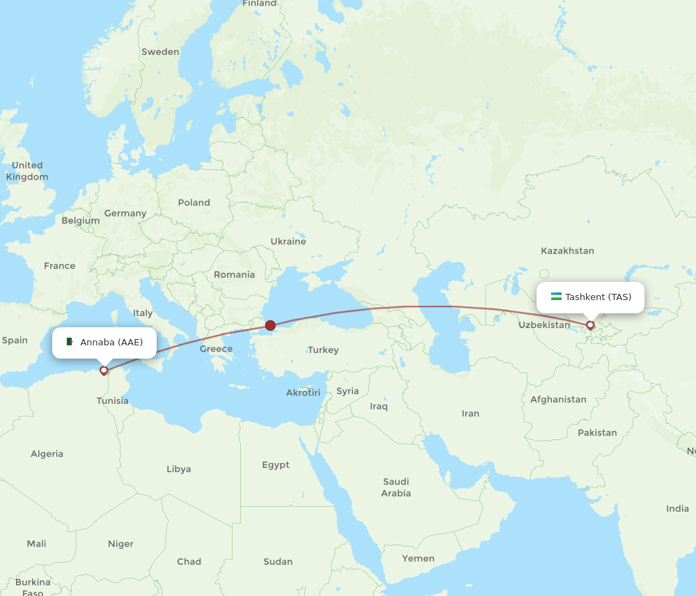 AAE-TAS flight routes