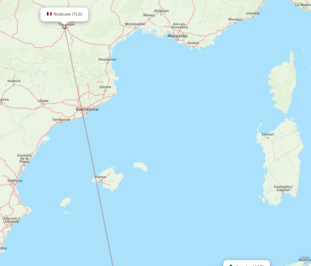 AAE-TLS flight routes