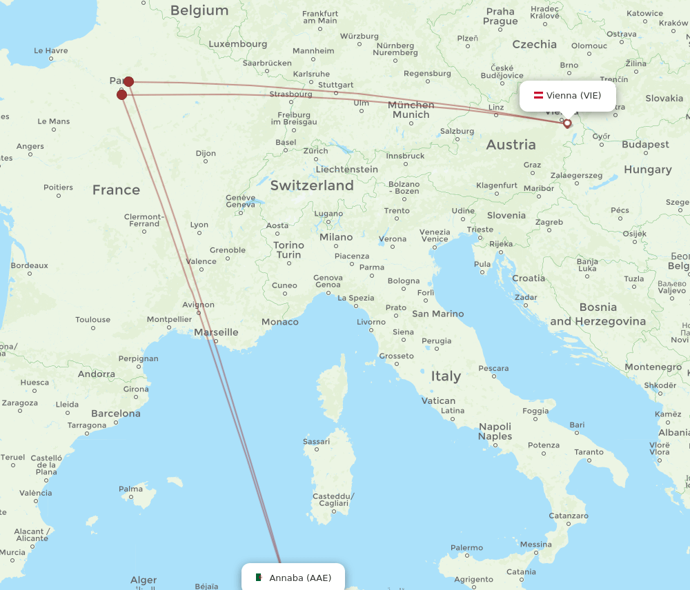 AAE-VIE flight routes
