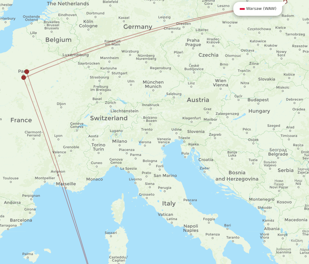 AAE-WAW flight routes