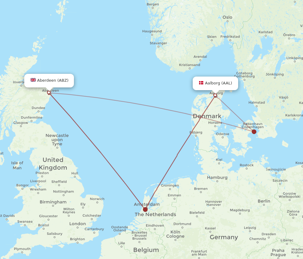 AAL-ABZ flight routes