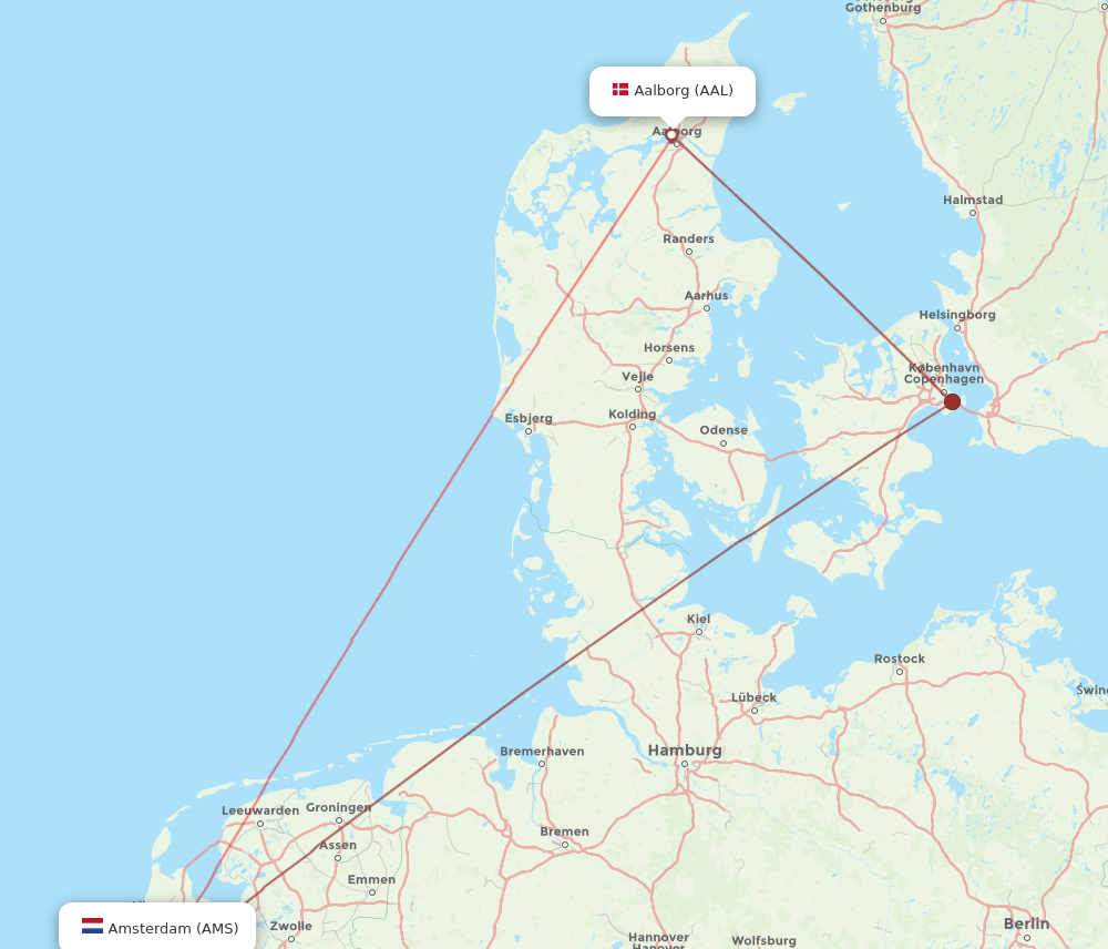 AAL-AMS flight routes