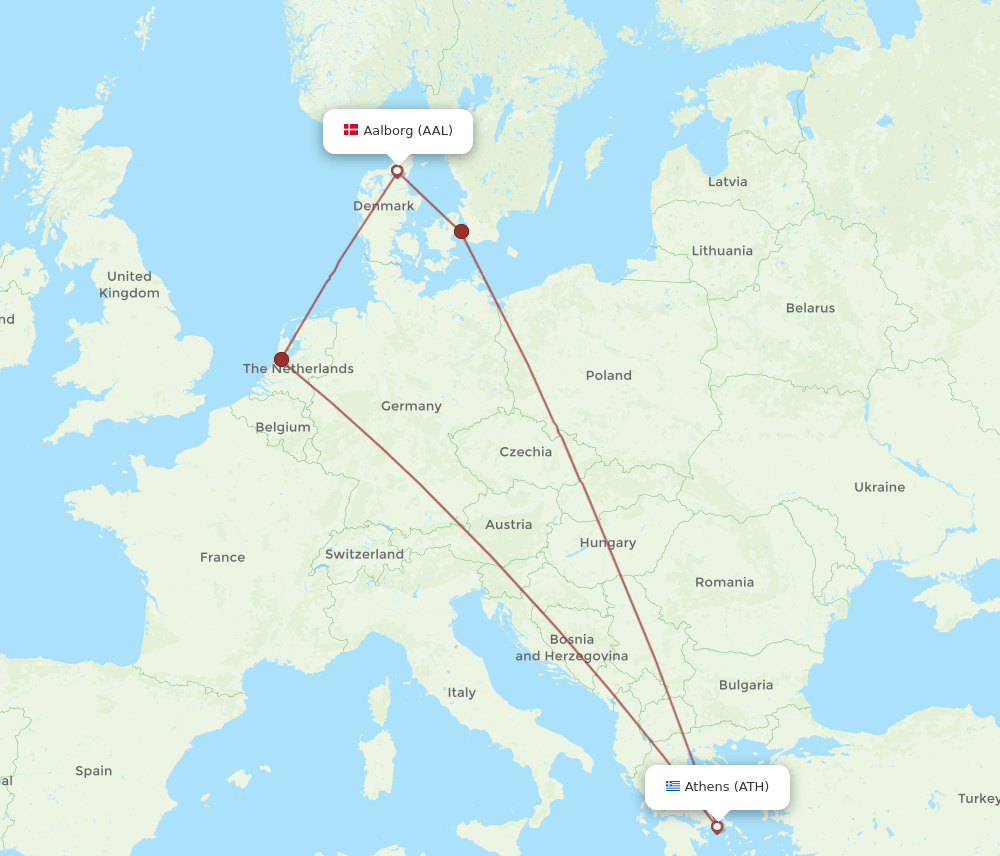 AAL-ATH flight routes
