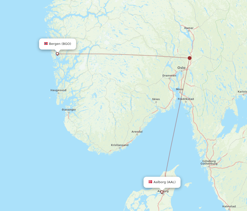 AAL-BGO flight routes