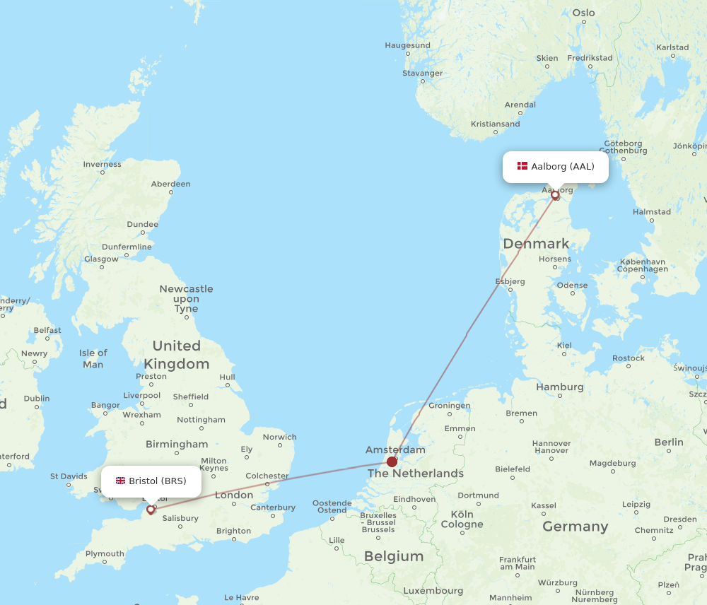 AAL to BRS flights and routes map