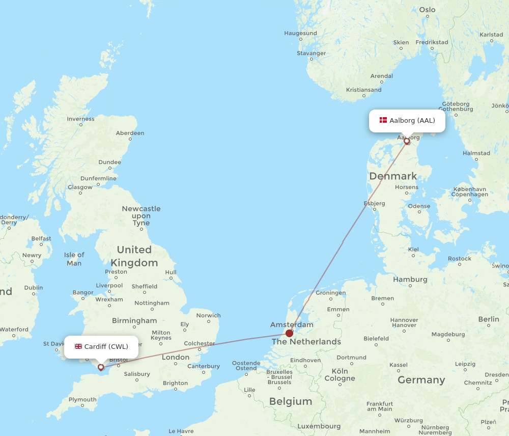 AAL-CWL flight routes