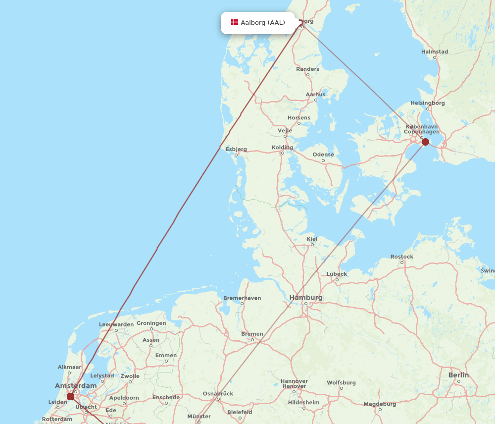 AAL-DUS flight routes