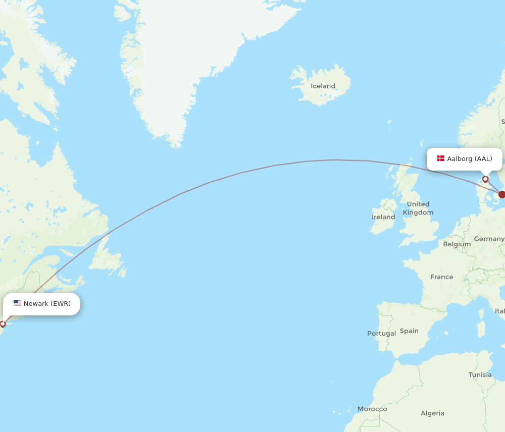 AAL-EWR flight routes
