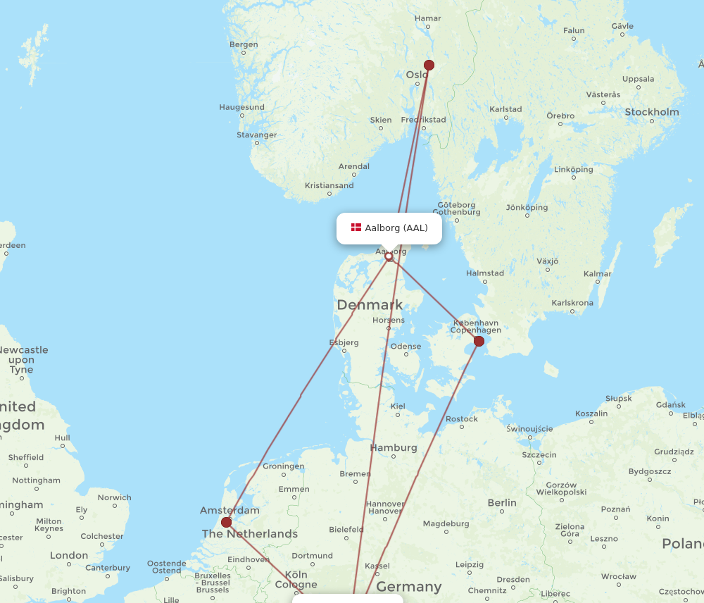 AAL to FRA flights and routes map