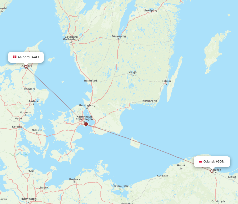 AAL-GDN flight routes