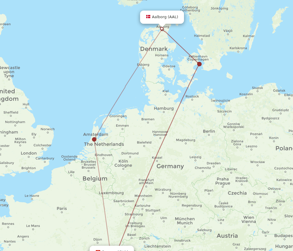 AAL-GVA flight routes