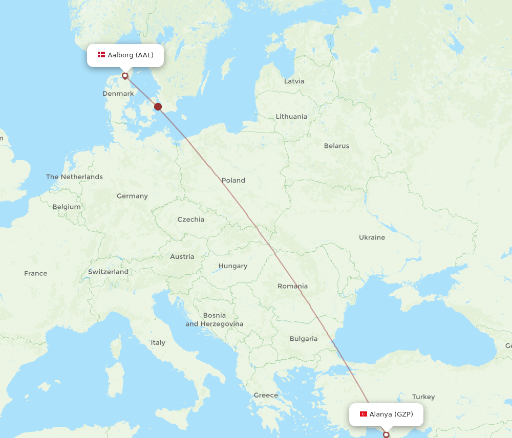 AAL-GZP flight routes