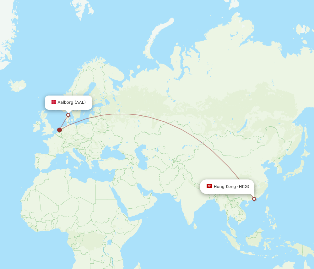 AAL-HKG flight routes