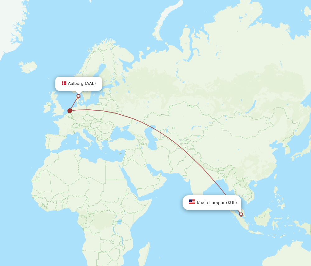 AAL-KUL flight routes