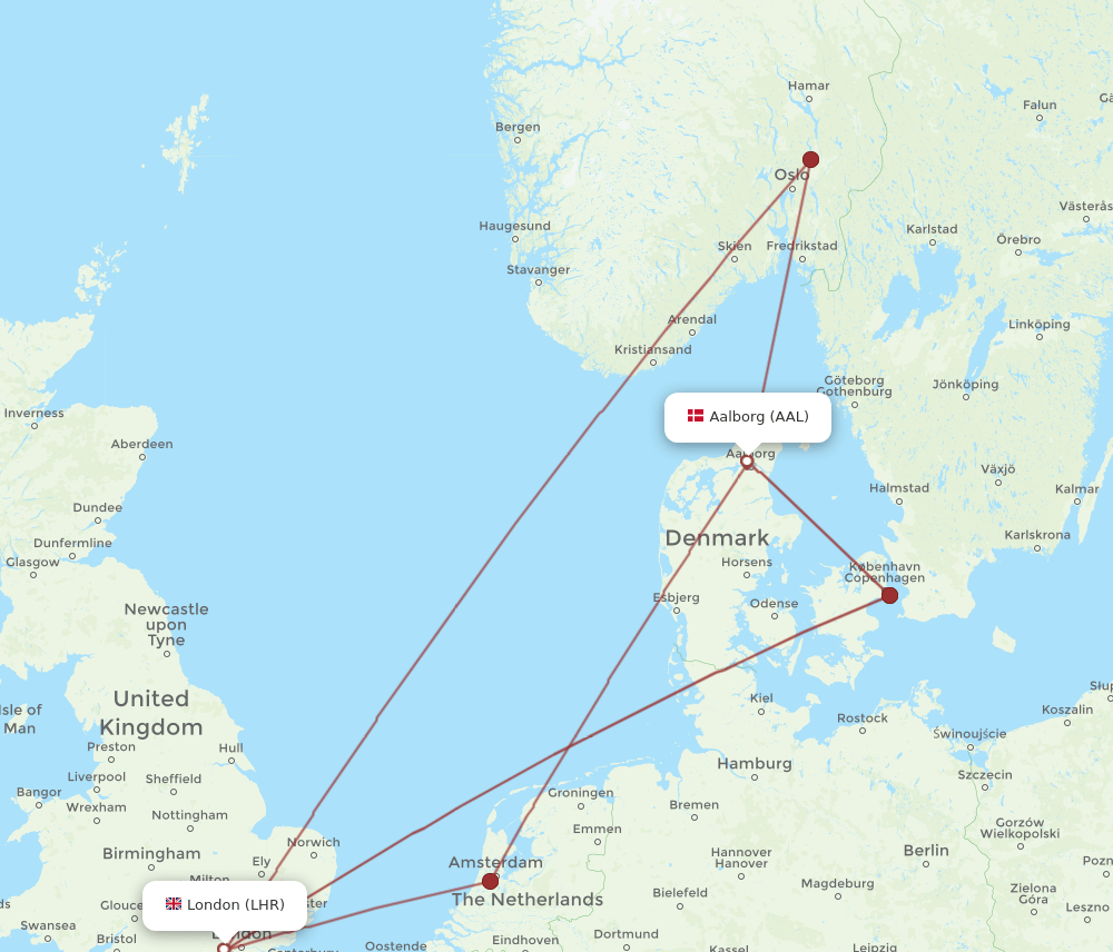 AAL-LHR flight routes