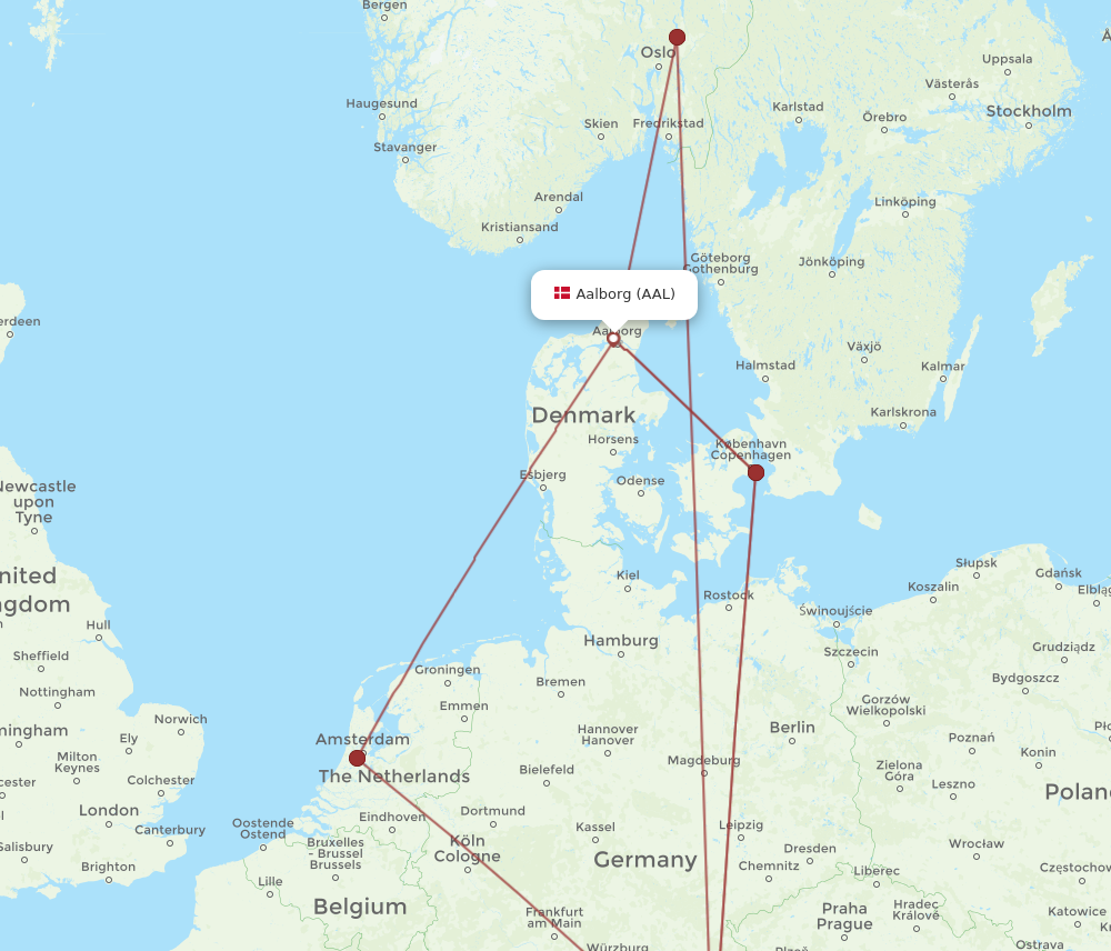 AAL to MUC flights and routes map