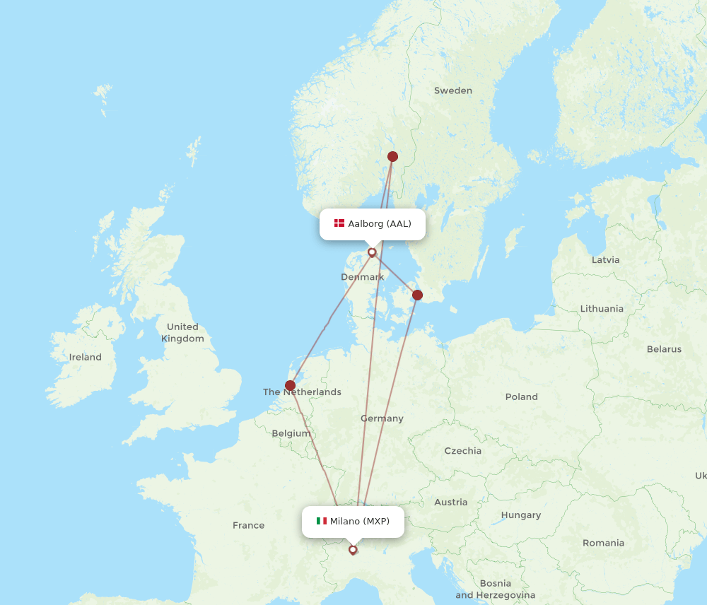 AAL-MXP flight routes