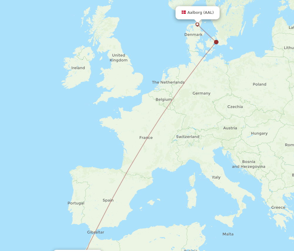 AAL-RAK flight routes