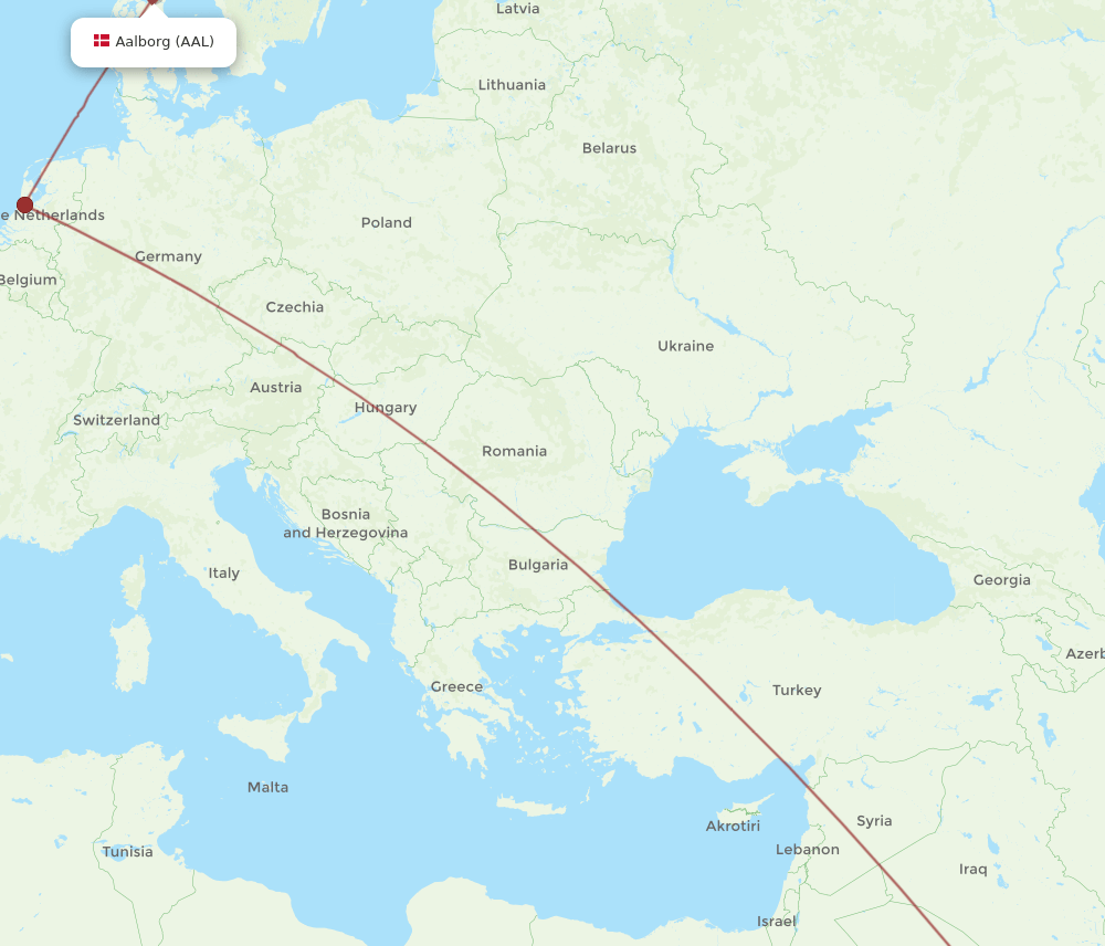 AAL-RUH flight routes