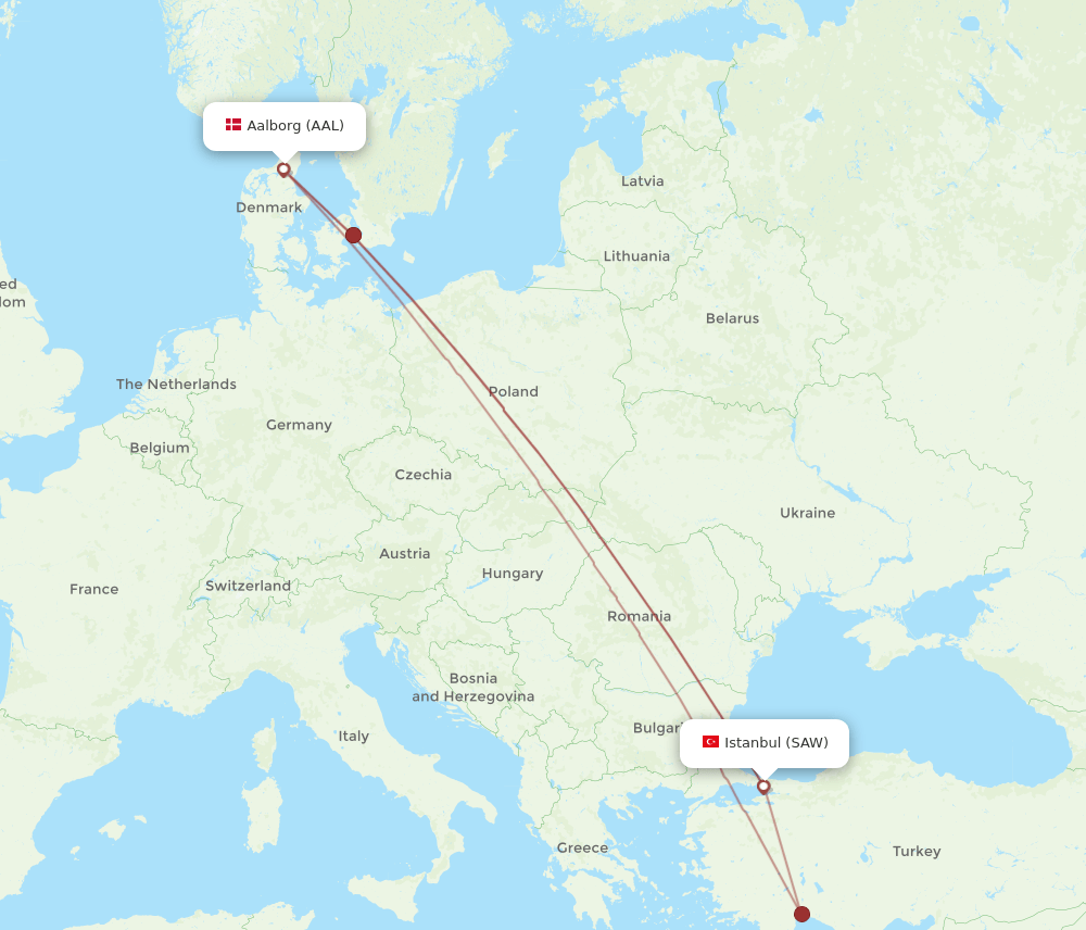 AAL-SAW flight routes