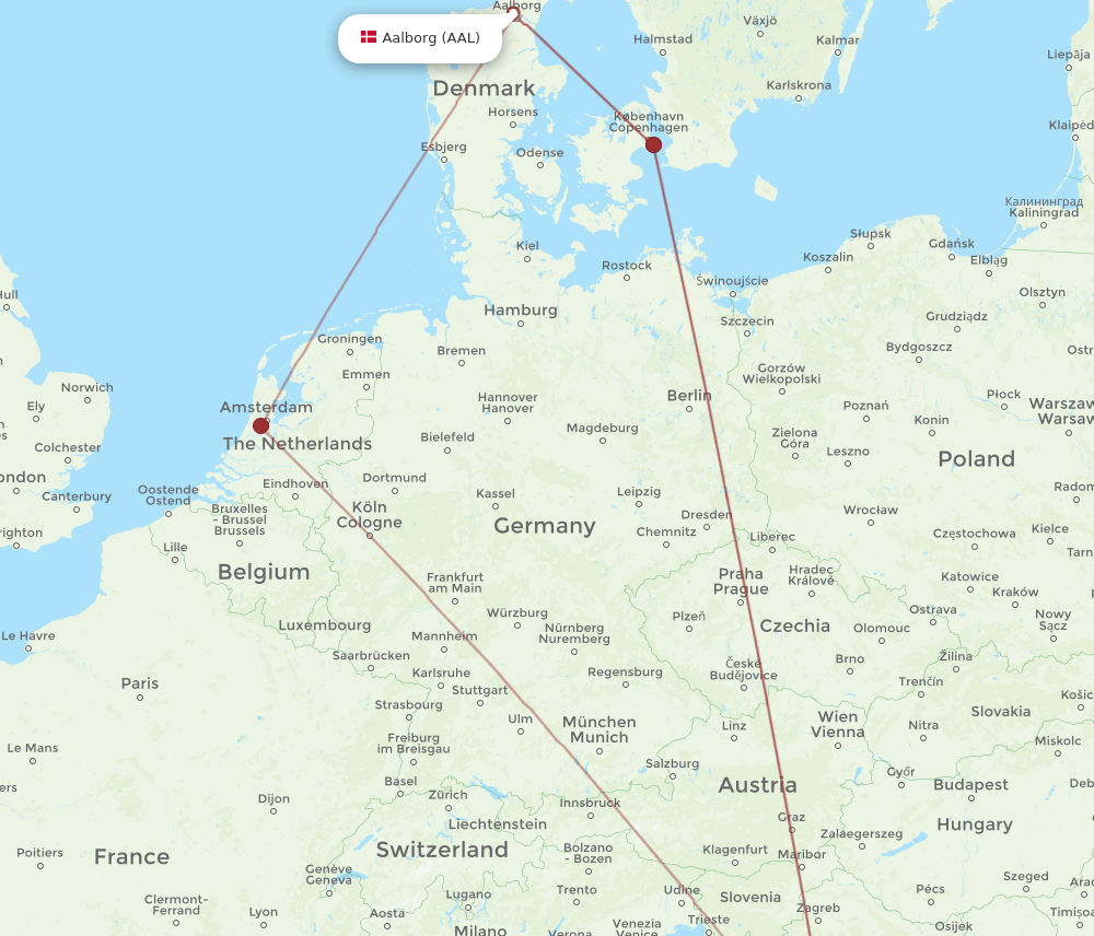 AAL to SPU flights and routes map