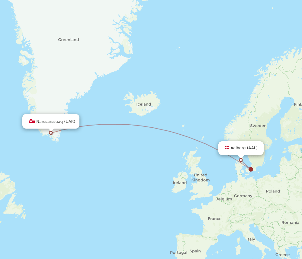 AAL-UAK flight routes