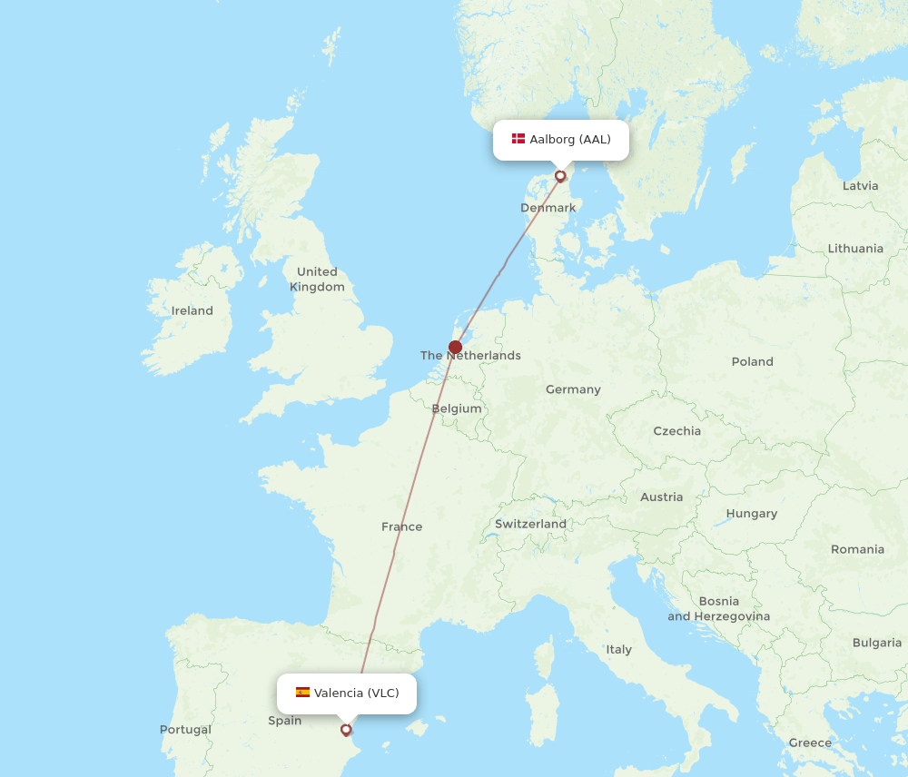 AAL-VLC flight routes