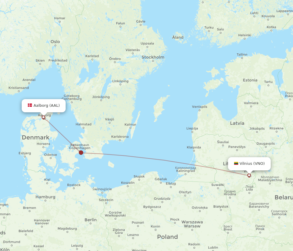 AAL-VNO flight routes