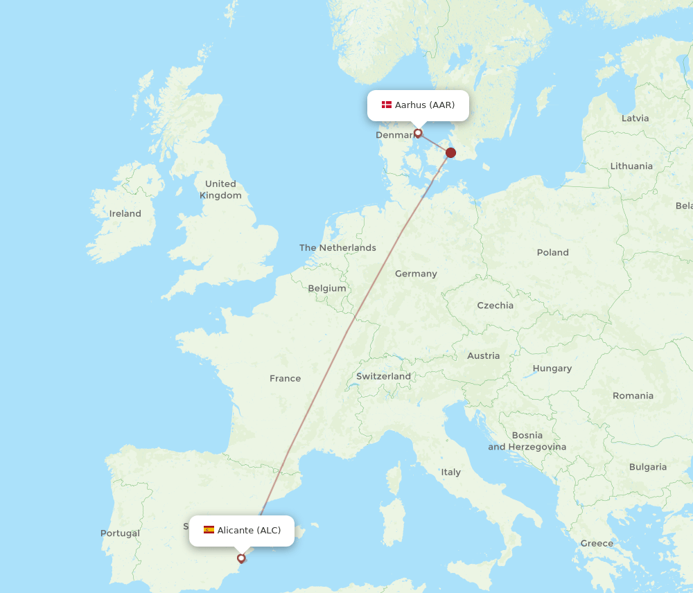 AAR to ALC flights and routes map