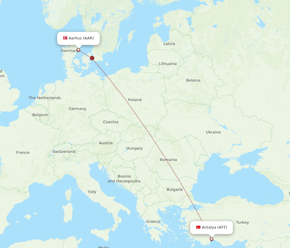 AAR-AYT flight routes