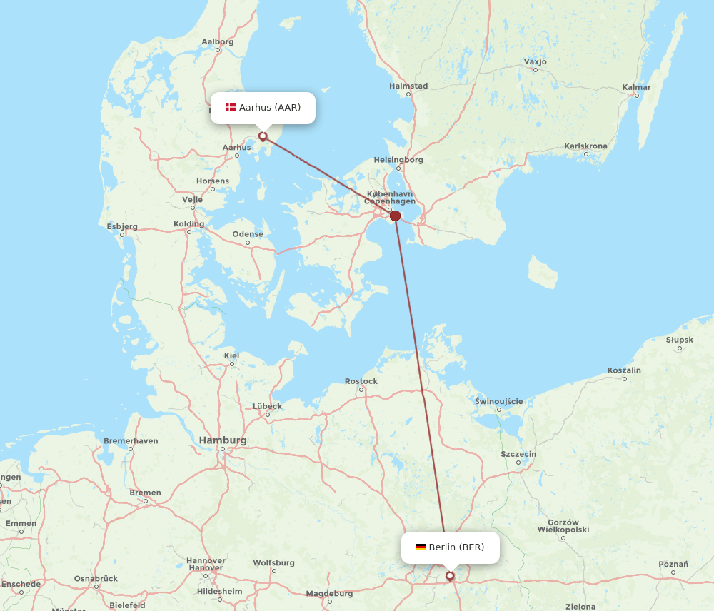 AAR to BER flights and routes map