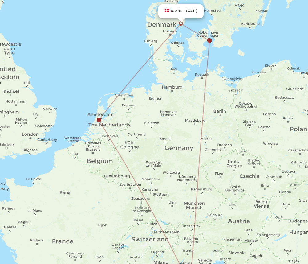 AAR-BLQ flight routes
