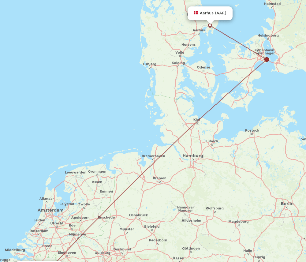 AAR-BRU flight routes