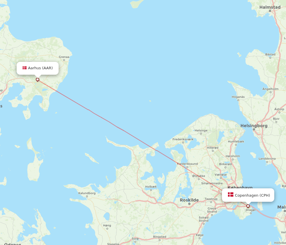 AAR to CPH flights and routes map