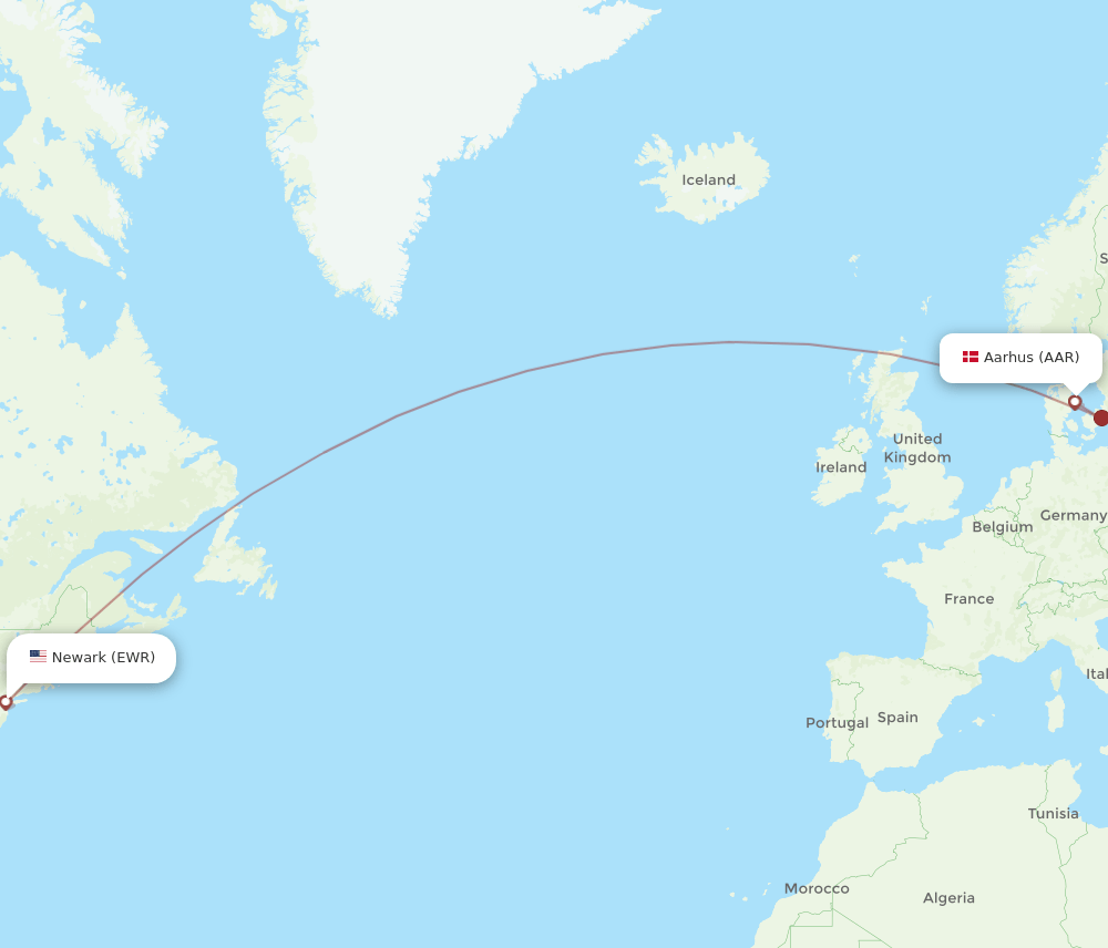 AAR-EWR flight routes