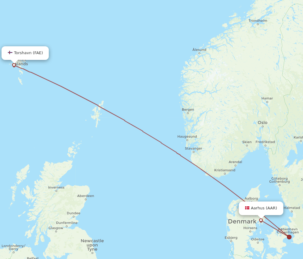 AAR-FAE flight routes