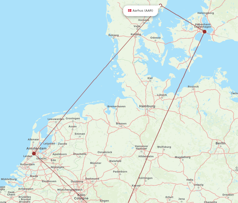 AAR to FRA flights and routes map