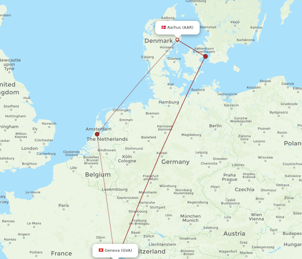 AAR-GVA flight routes