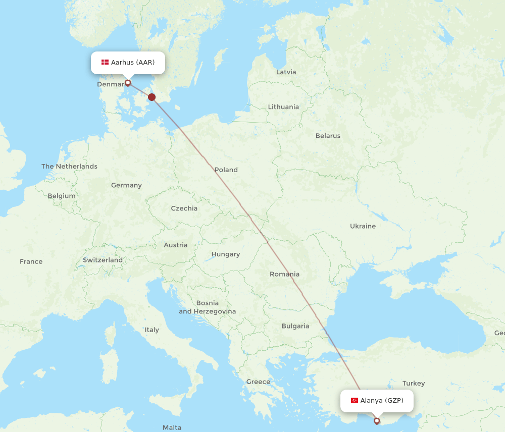 AAR-GZP flight routes